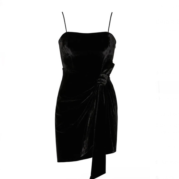 NEW CINQ A SEPT BLACK VELVET MINI DRESS - Picture 8 of 10